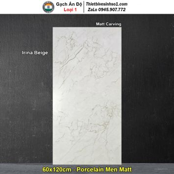 Gạch 60x120 Ấn Độ Irina Beige Vân Đá Sáng