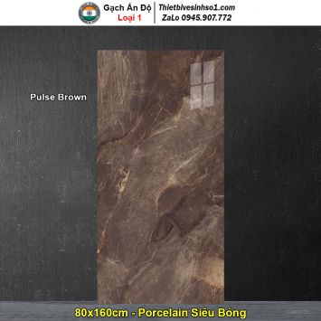 Gạch 80x160 Ấn Độ Pulse Brown Vân Đá Nâu