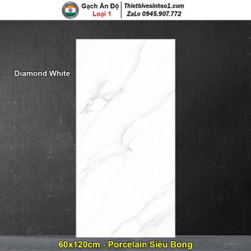 Gạch 60x120 Ấn Độ Diamond White Trắng Khói