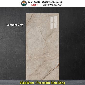 Gạch 60x120 Ấn Độ Vermont Grey Vân Nâu Đỏ