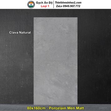 Gạch 80x160 Ấn Độ Clava Natural Ghi Xám