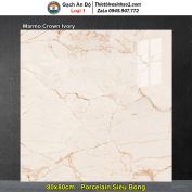 Gạch 80x80 Ấn Độ Marmo Crown Ivory Vàng Vân Đỏ