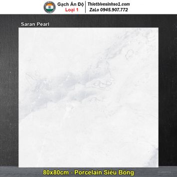 Gạch 80x80 Ấn Độ Saran Pearl Vân Đá Trắng