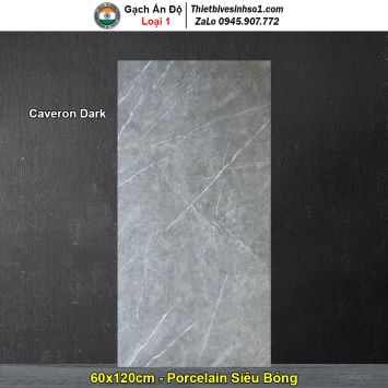 Gạch 60x120 Ấn Độ Caveron Dark Vân Ghi Xám