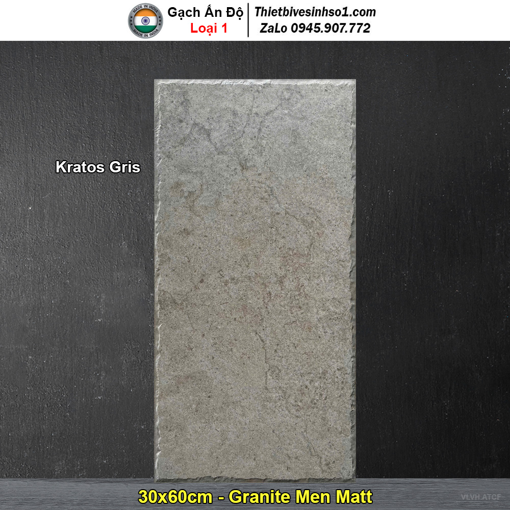 Gạch 30x60 Ấn Độ Kratos Gris Vân Xám Nâu Gạch 30x60 Ấn Độ Kratos Gris Vân Xám Nâu