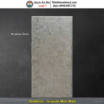 Gạch 30x60 Ấn Độ Kratos Gris Vân Xám Nâu