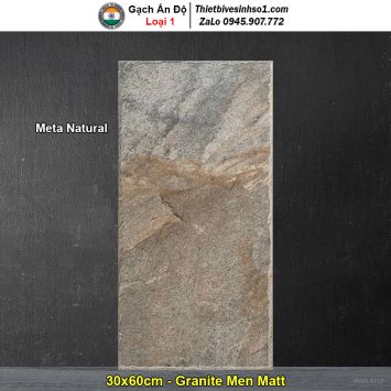 Gạch 30x60 Ấn Độ Meta Natural Vân Xám Nâu