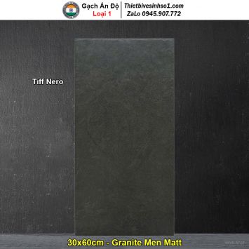 Gạch 30x60 Ấn Độ Tiff Nero Vân Ghi