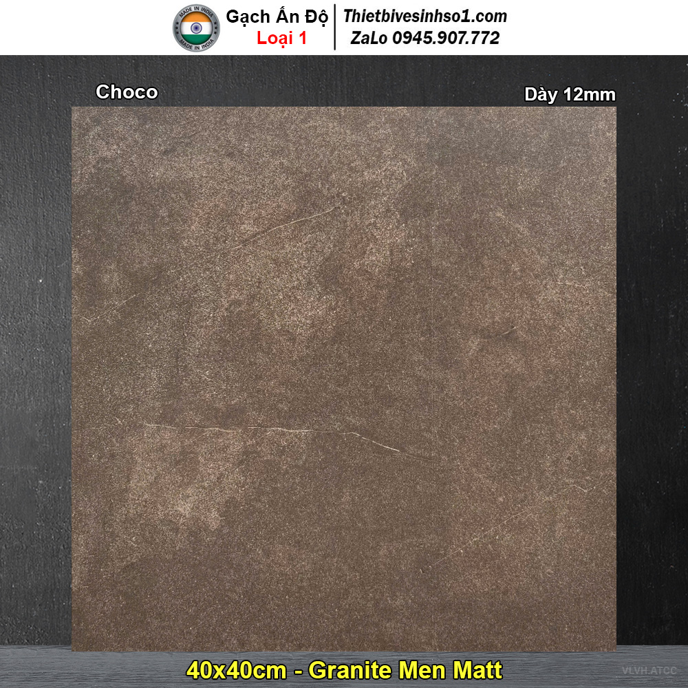 Gạch 40x40 Ấn Độ Choco Màu Nâu Đất