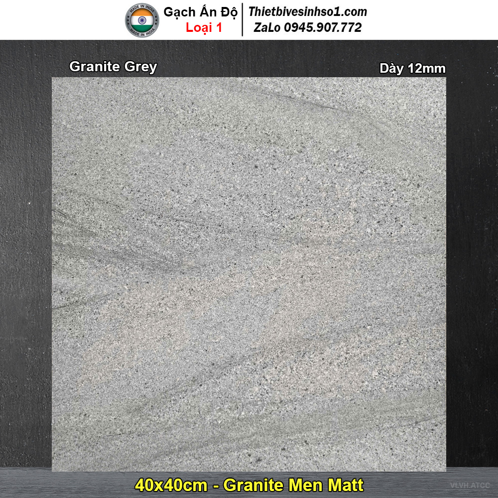 Gạch 40x40 Ấn Độ Granite Grey Vân Chấm Xám Gạch 40x40 Ấn Độ Granite Grey Vân Chấm Xám