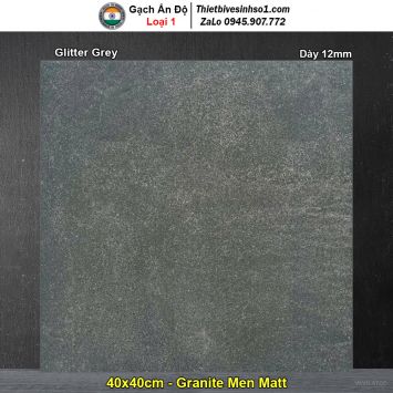 Gạch 40x40 Ấn Độ Glitter Grey Vân Ghi Xanh