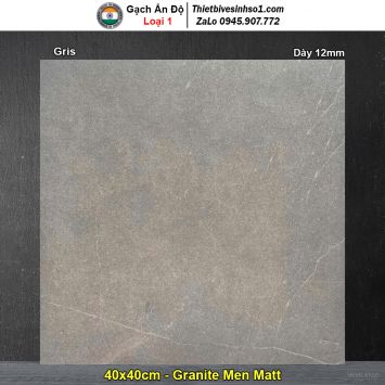 Gạch 40x40 Ấn Độ Gris Vân Ghi Xám