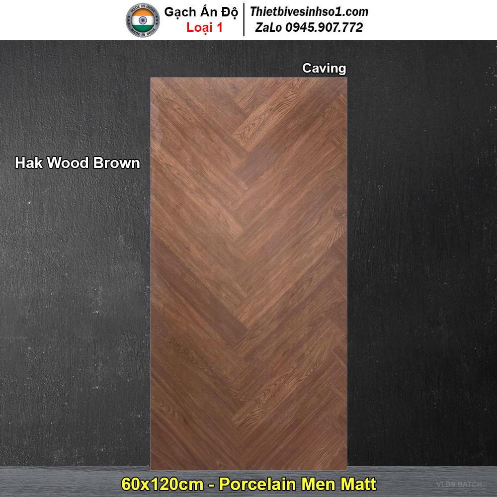 Gạch 60x120 Ấn Độ Hak Wood Brown