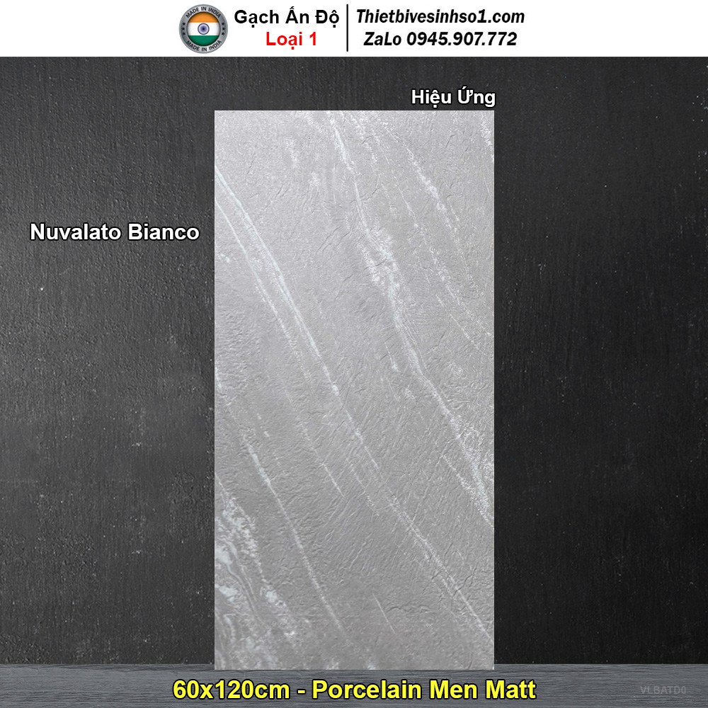 Gạch 60x120 Ấn Độ Nuvalato Bianco
