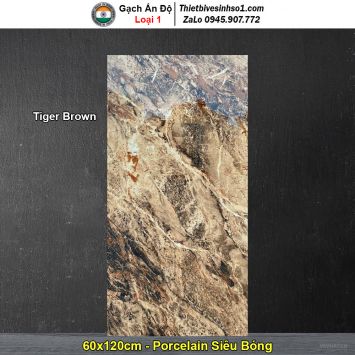 Gạch 60x120 Ấn Độ Tiger Brown Vân Đá Nâu