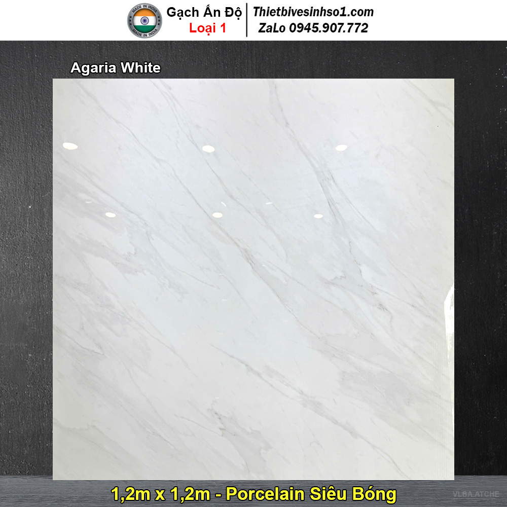Gạch 1,2m x 1,2m Ấn Độ Agaria White