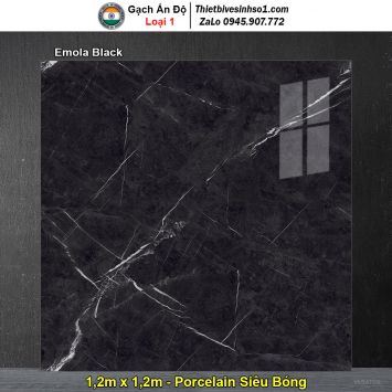 Gạch 1,2m x 1,2m Ấn Độ Emola Black