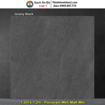 Gạch 1,2m x 1,2m Ấn Độ Grainy Black