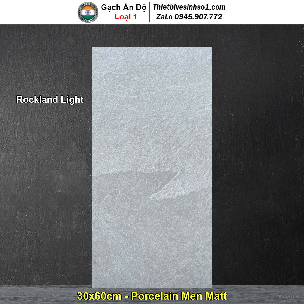 Gạch 30x60 Ấn Độ Rockland Light Vân Xám