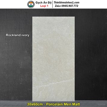Gạch 30x60 Ấn Độ Rockland ivory Vân Vàng Nhạt