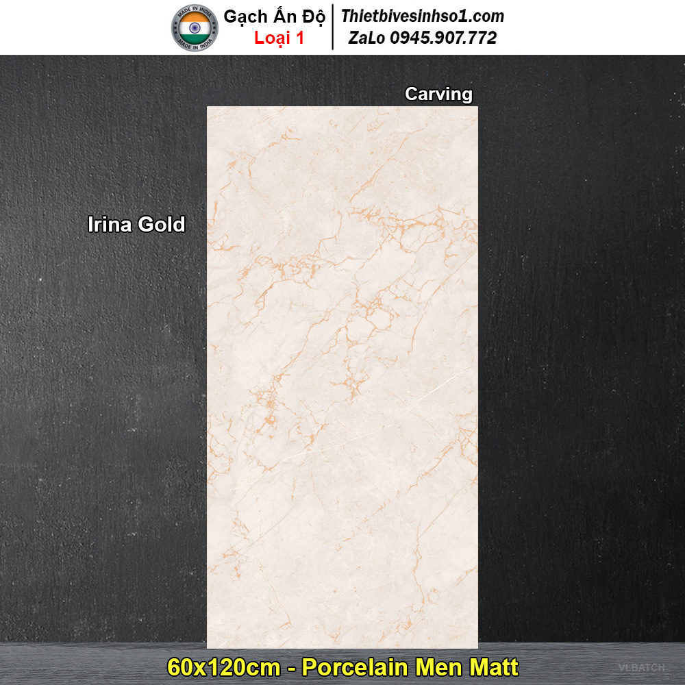 Gạch 60x120 Ấn Độ Irina Gold