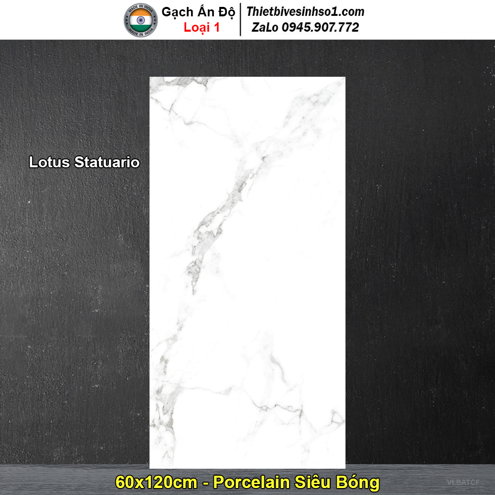 Gạch 60x120 Ấn Độ Lotus Statuario