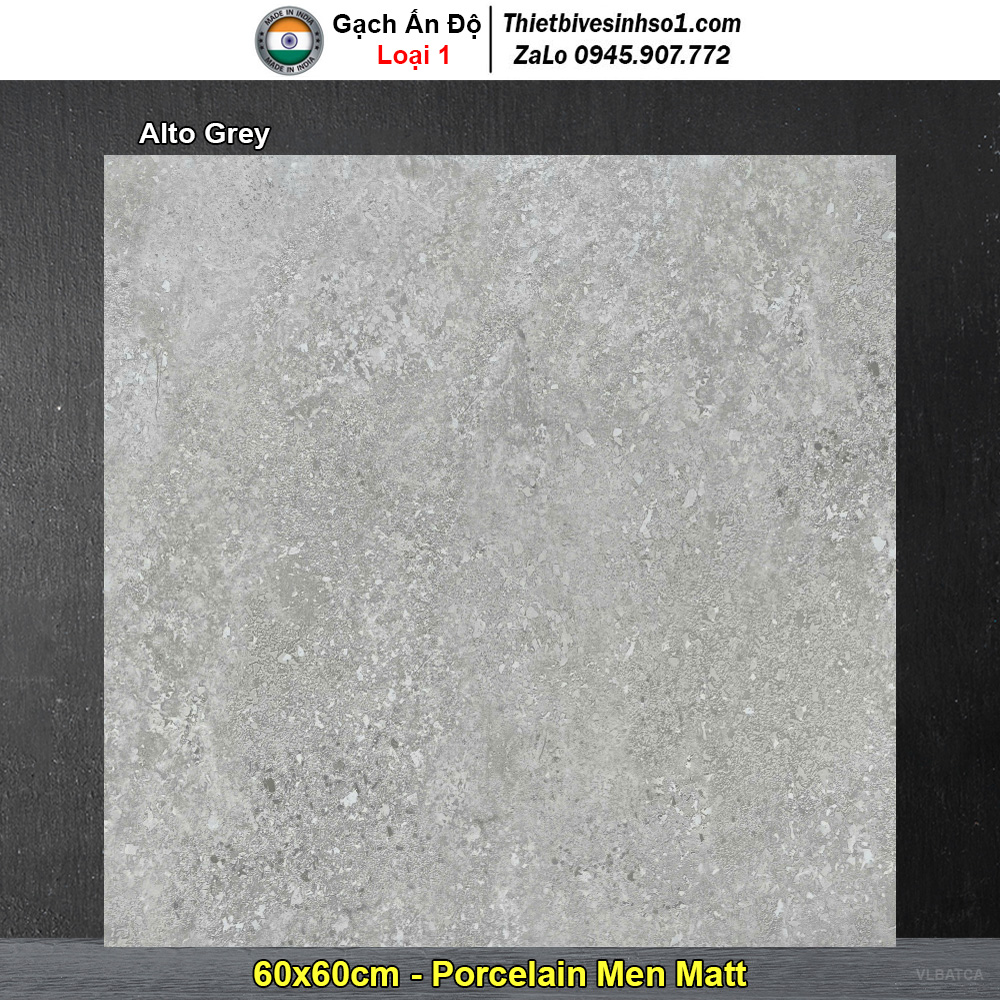 Gạch 60x60 Ấn Độ Alto Grey Vân Xám