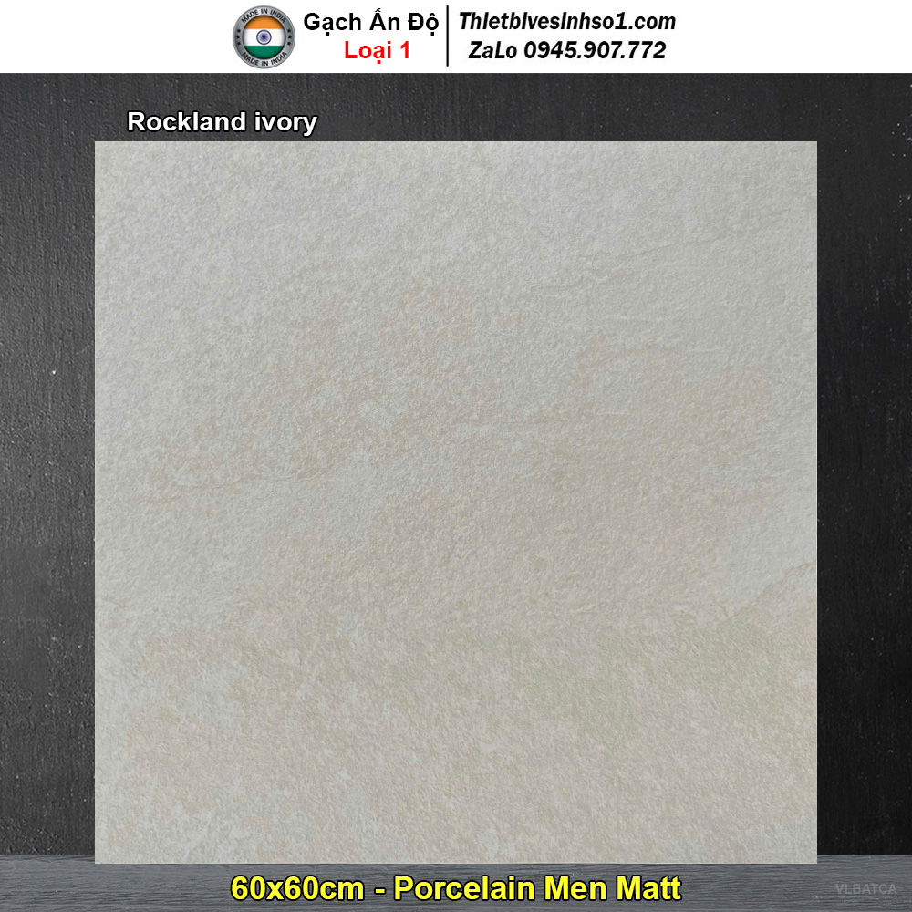Gạch 60x60 Ấn Độ Rockland ivory Vân Vàng Nhạt
