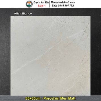 Gạch 60x60 Ấn Độ Allen Bianco Vân Đá Sáng