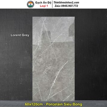 Gạch 60x120 Ấn Độ Lorent Grey Vân Ghi Xám