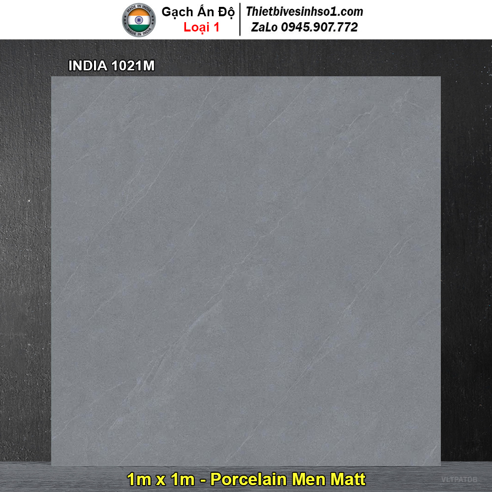 Gạch 1m x 1m Ấn Độ INDIA 1021M Ghi Xám
