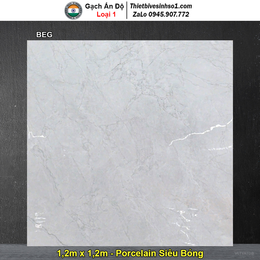 Gạch 1,2m x 1,2m Ấn Độ BEG Vân Đá