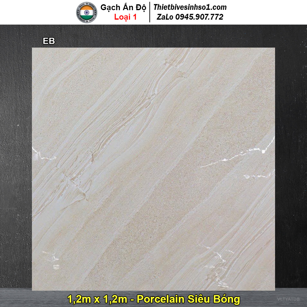 Gạch 1,2m x 1,2m Ấn Độ EB Vân Đá Vàng