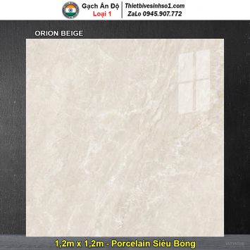 Gạch 1,2m x 1,2m Ấn Độ ORION BEIGE Vân Vàng Nâu