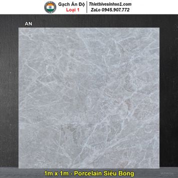 Gạch 1m x 1m Ấn Độ AN Vân Đá Xám