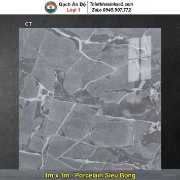 Gạch 1m x 1m Ấn Độ CT Vân Đá Ghi