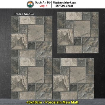 Gạch 40x40 Ấn Độ Pedre Smoke Lát Sân