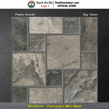 Gạch 40x40 Ấn Độ Pedre Smoke Lát Sân
