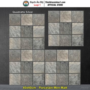 Gạch 40x40 Ấn Độ Quadratto Silver Lát Sân