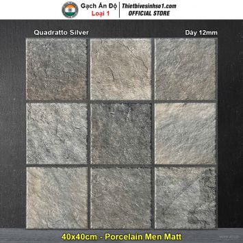Gạch 40x40 Ấn Độ Quadratto Silver Lát Sân