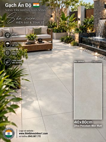 Gạch 40x80 Ấn Độ 05955 Lát Sân