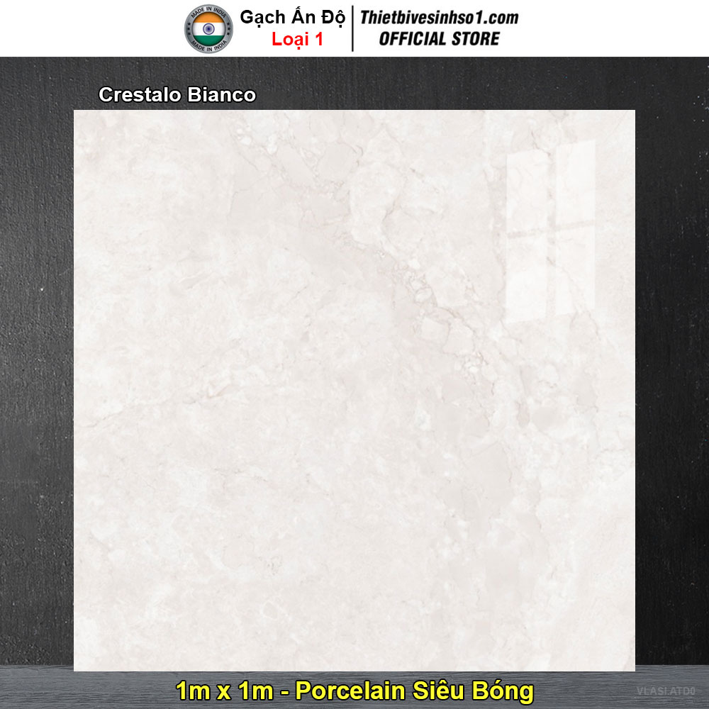 Gạch 1m x 1m Ấn Độ Crestalo Bianco