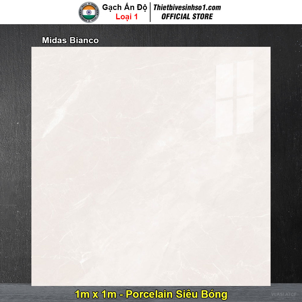 Gạch 1m x 1m Ấn Độ Midas Bianco