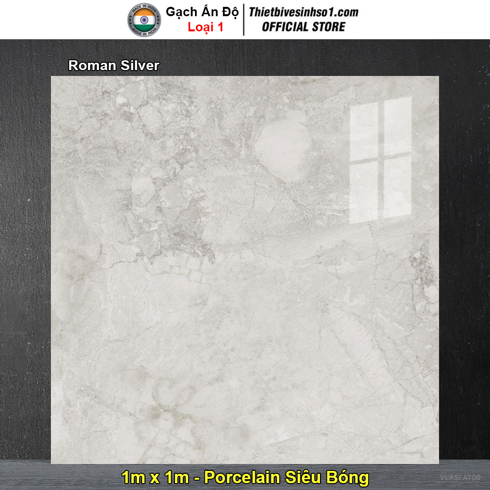 Gạch 1m x 1m Ấn Độ Roman Silver