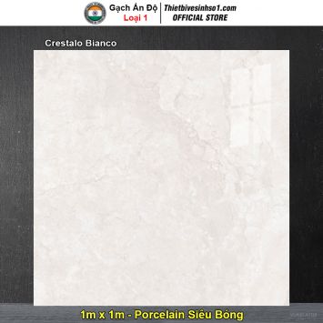 Gạch 1m x 1m Ấn Độ Crestalo Bianco