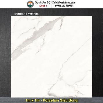 Gạch 1m x 1m Ấn Độ Statuario Wolkas