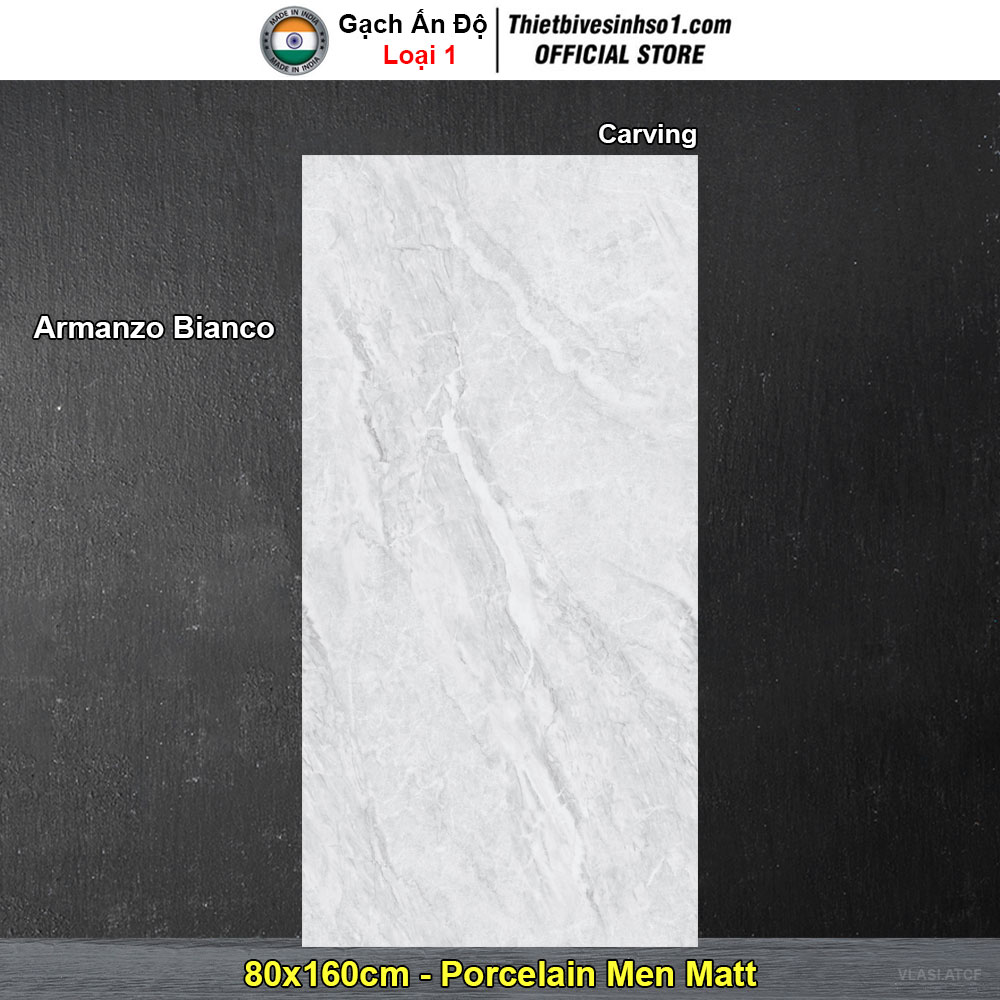 Gạch 80x160 Ấn Độ Armanzo Bianco