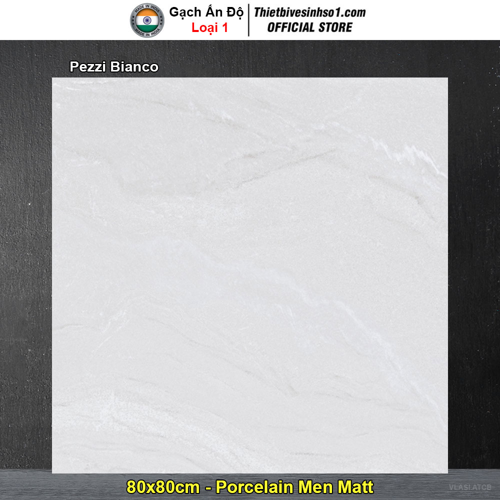 Gạch 80x80 Ấn Độ Pezzi Bianco