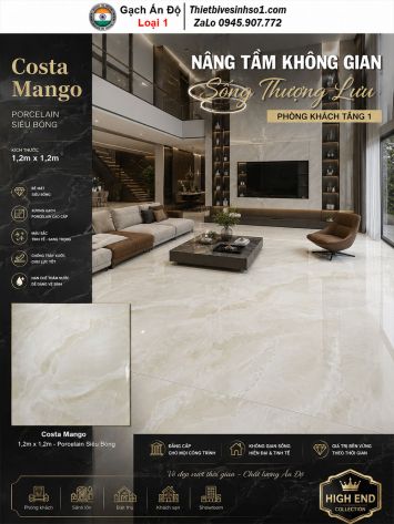 Gạch 1,2m x 1,2m Ấn Độ Costa Mango