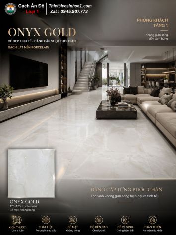 Gạch 1,2m x 1,2m Ấn Độ Onyx Gold